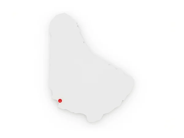 O mapa de Barbados . — Fotografia de Stock