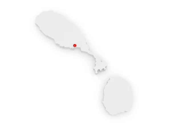 Карта Сент-Китса и Невиса . — стоковое фото