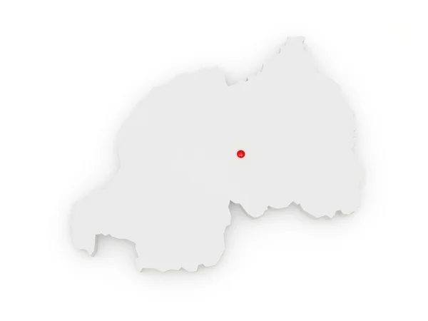 O mapa de Ruanda — Fotografia de Stock