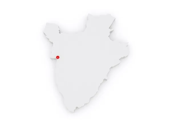 Карта Бурунді . — стокове фото