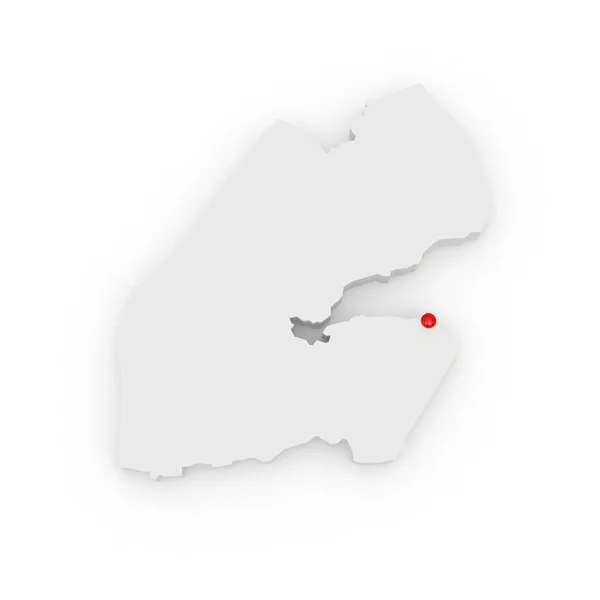 Map of Djibouti. — Stock Photo, Image