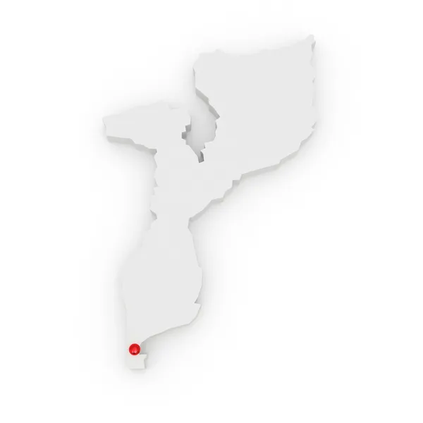 O mapa de moçambique — Fotografia de Stock