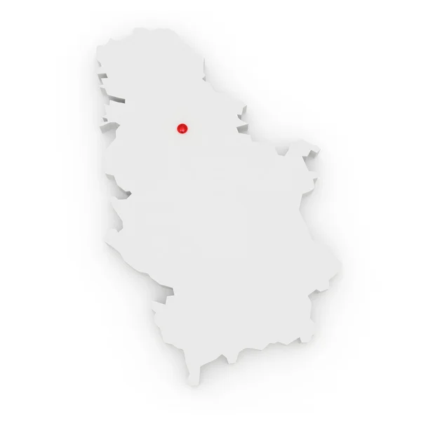 Mapa da Sérvia — Fotografia de Stock
