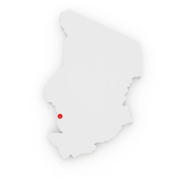 乍得的地图 — 图库照片