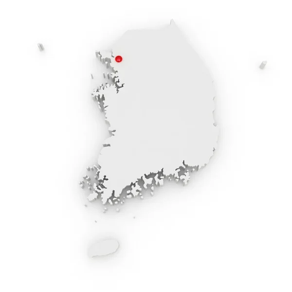 Térkép-Dél-Korea — Stock Fotó