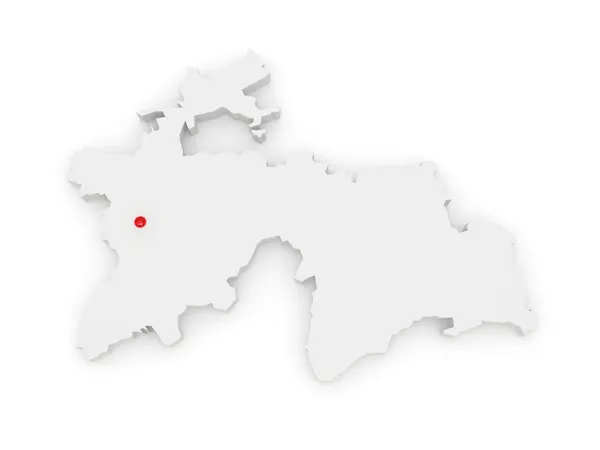 O mapa de tajiquistão — Fotografia de Stock