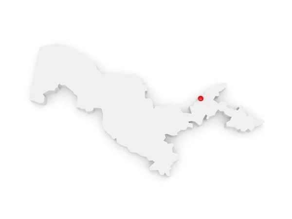 Karte von Usbekistan. — Stockfoto