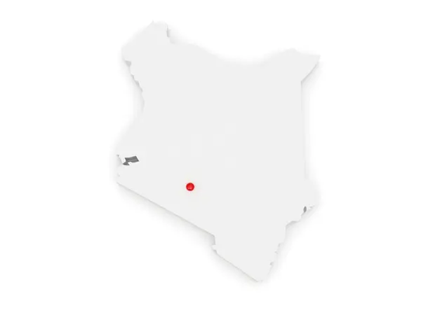 Kaart van Kenia. — Stockfoto