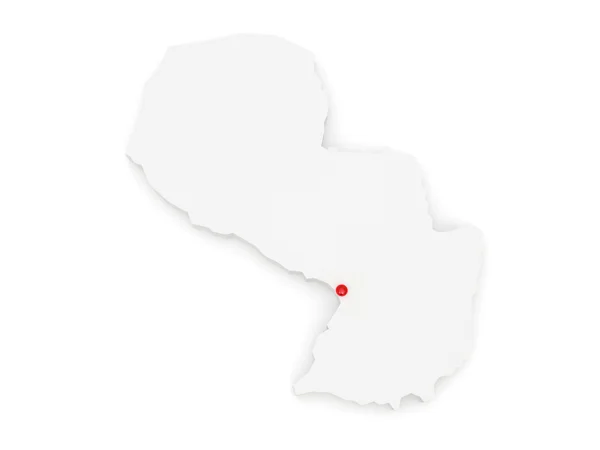 La mappa di Paraguay — Foto Stock