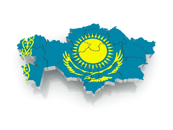 Мапа Казахстана — стокове фото