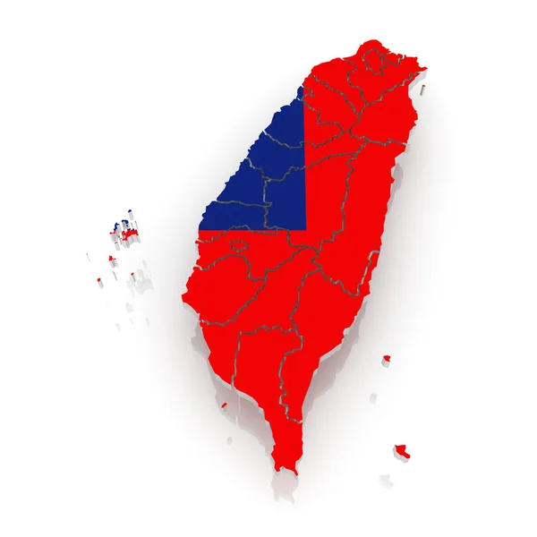 Mapa Tajwan. — Zdjęcie stockowe