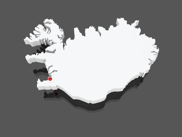 Χάρτης της Ισλανδίας — Φωτογραφία Αρχείου