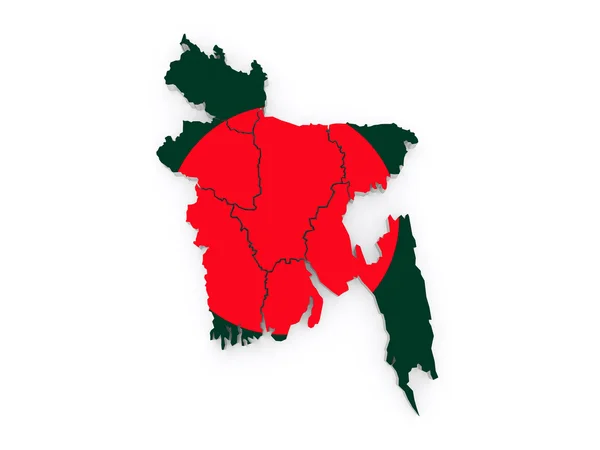 Mapa z Bangladéše — Stock fotografie