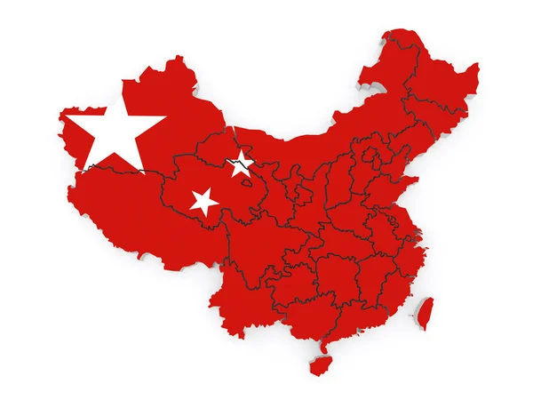 Mapa Číny中国の地図. — ストック写真