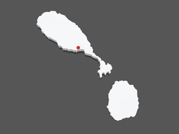 La carte de Saint-Kitts-et-Nevis . — Photo