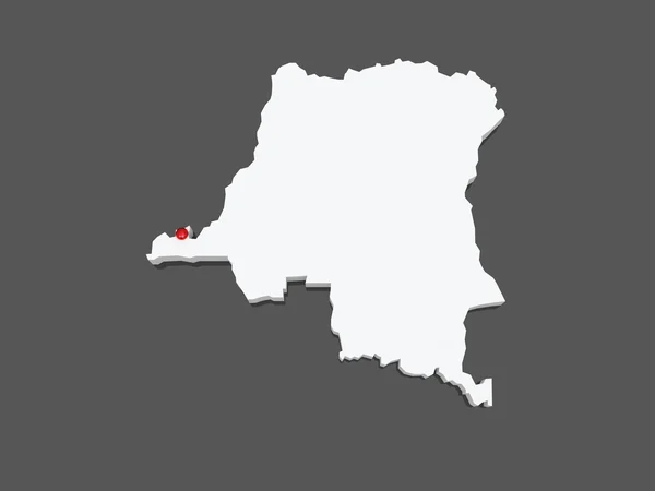 Карта Демократичної Республіки Конго. — стокове фото