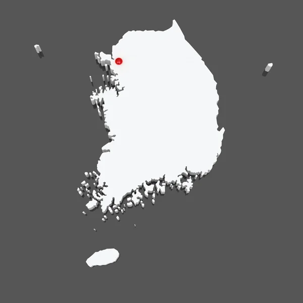 Mapa da Coreia do Sul . — Fotografia de Stock
