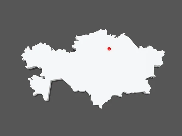 Mapa Kazachstanu — Zdjęcie stockowe
