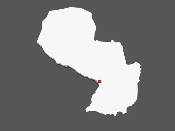 O mapa de Paraguai — Fotografia de Stock