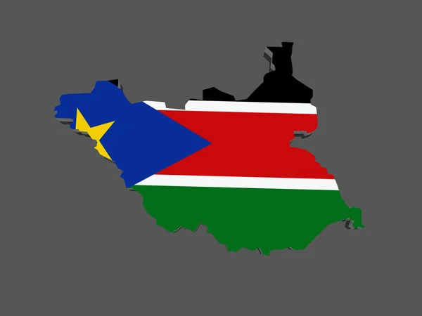Mapa Sudanu Południowego. — Zdjęcie stockowe
