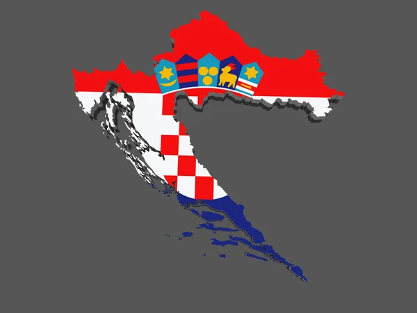 Карта Хорватія . — стокове фото