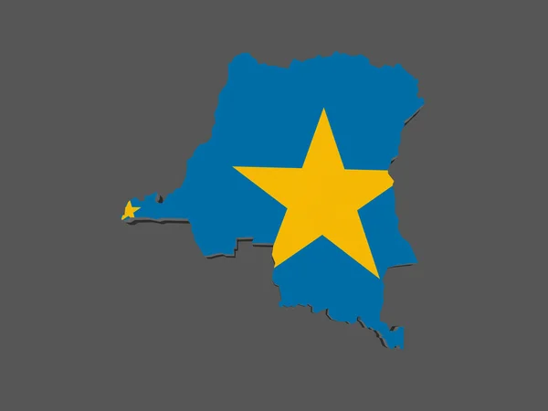 Map of Democratic Republic of Congo. — Stock Photo, Image