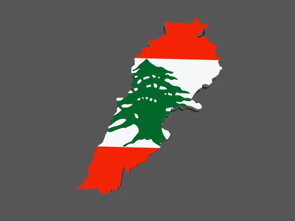 Kaart van Libanon. — Stockfoto