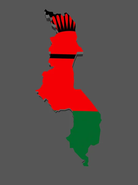 Карта Малаві . — стокове фото
