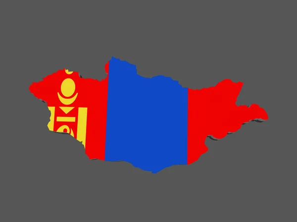 La mappa di Mongolia — Foto Stock