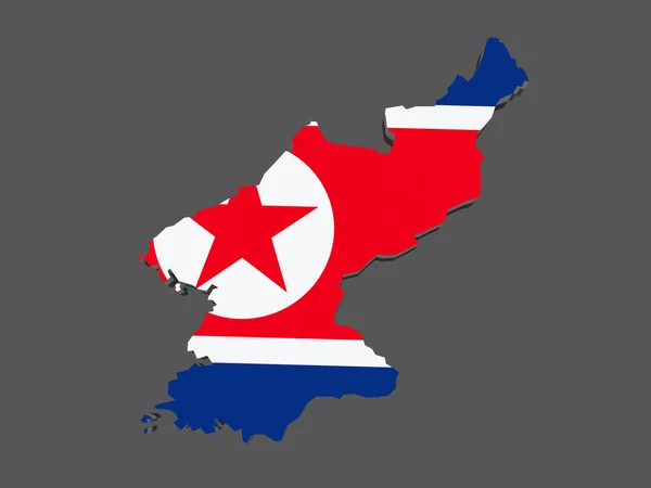 Карта Північної Кореї — стокове фото