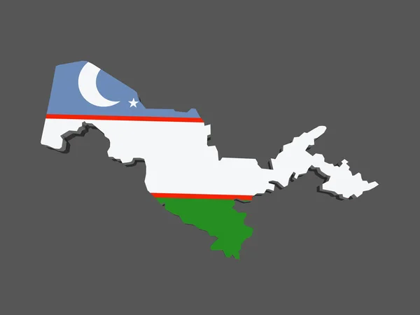 Mapa Uzbekistanu — Zdjęcie stockowe