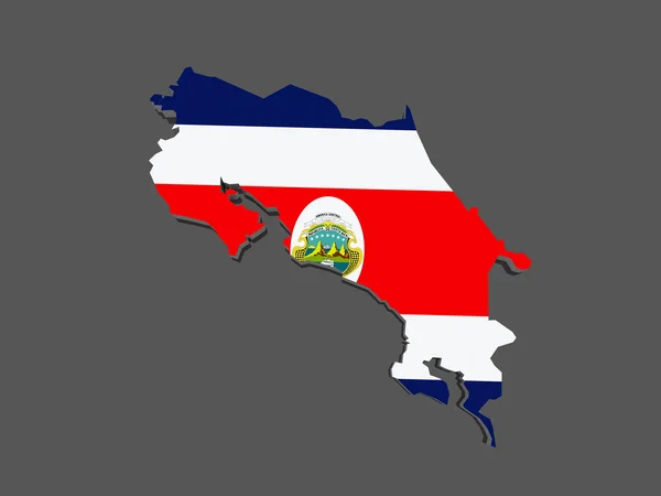 Mapa da Costa Rica — Fotografia de Stock