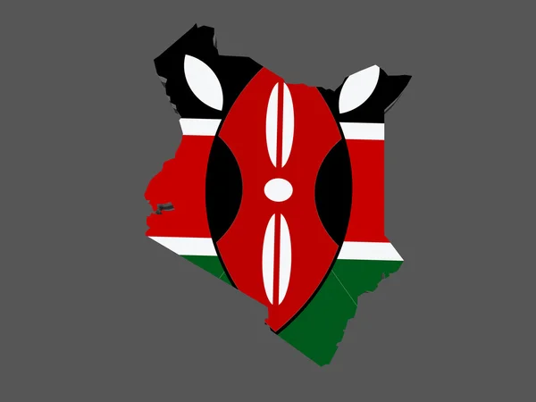 Kaart van Kenia — Stockfoto
