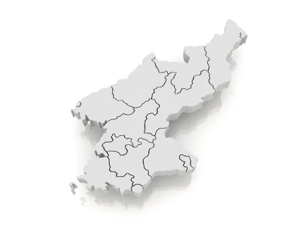 O mapa de Coreia do Norte — Fotografia de Stock