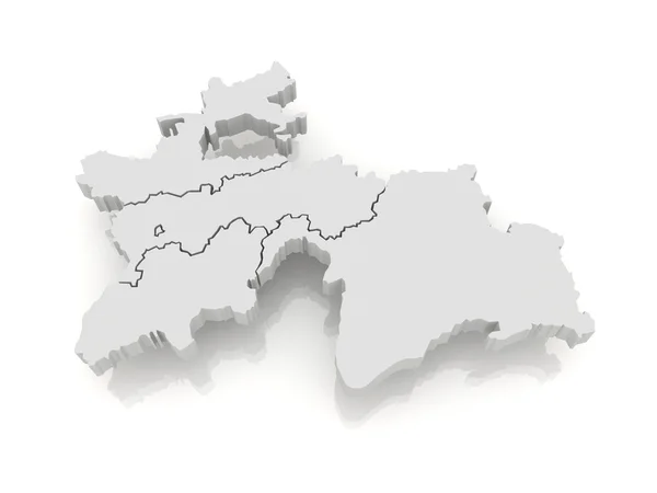 塔吉克斯坦的地图. — 图库照片