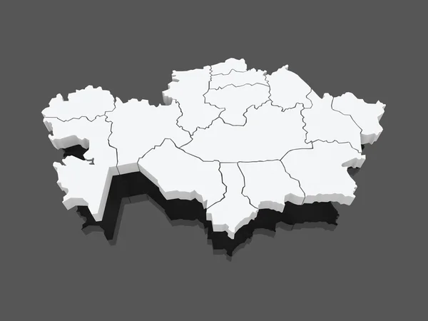 O mapa de Cazaquistão — Fotografia de Stock