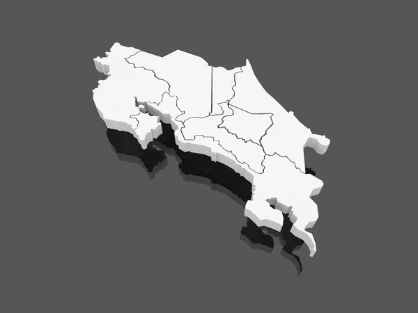 哥斯达黎加地图 — 图库照片