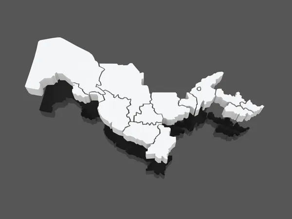 Mapa Uzbekistanu. — Zdjęcie stockowe