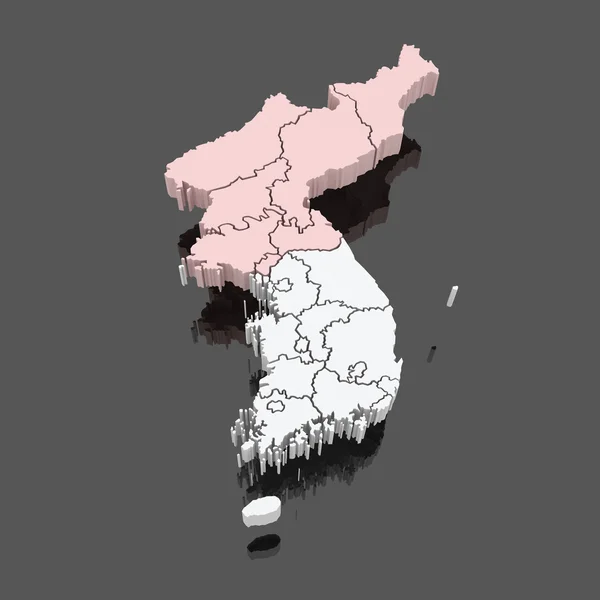 Karte von Süd- und Nordkorea. — Stockfoto