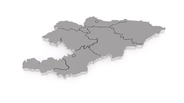 Mapa Kirgistanu — Zdjęcie stockowe