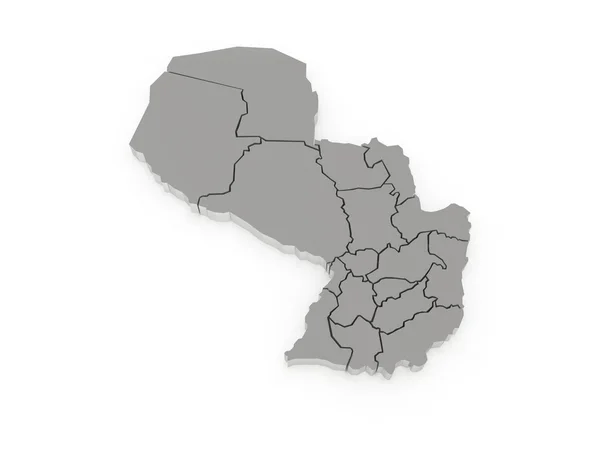 El mapa de Paraguay . —  Fotos de Stock