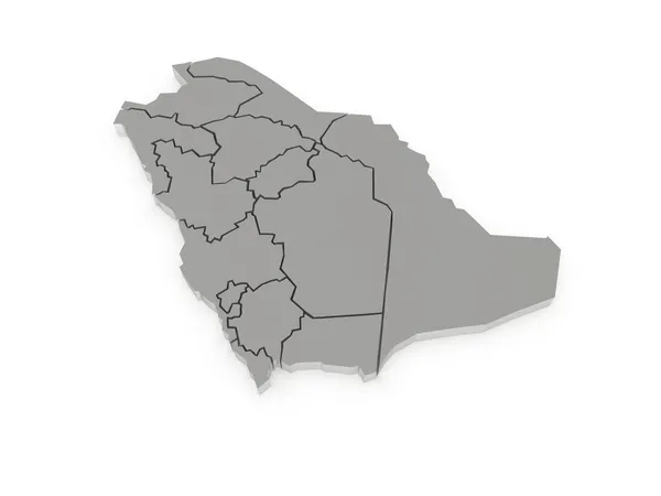 Kaart van Saoedi-Arabië. — Stockfoto