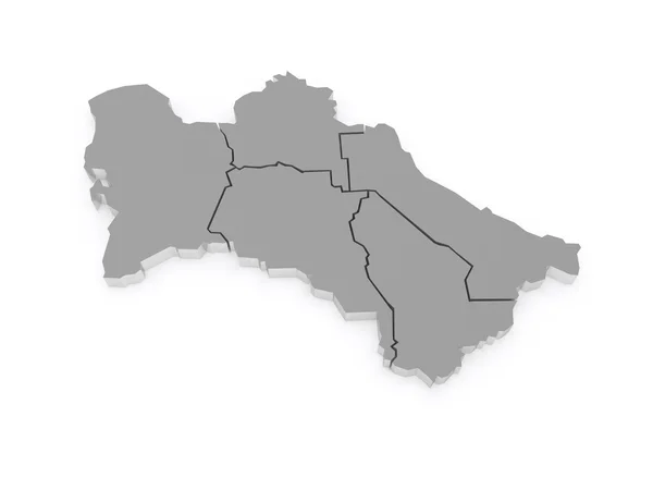 Türkmenisztán térképén — Stock Fotó