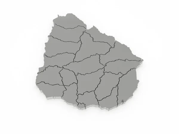 乌拉圭的地图 — 图库照片