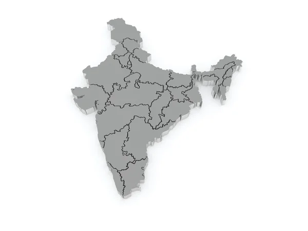 El mapa de India . —  Fotos de Stock