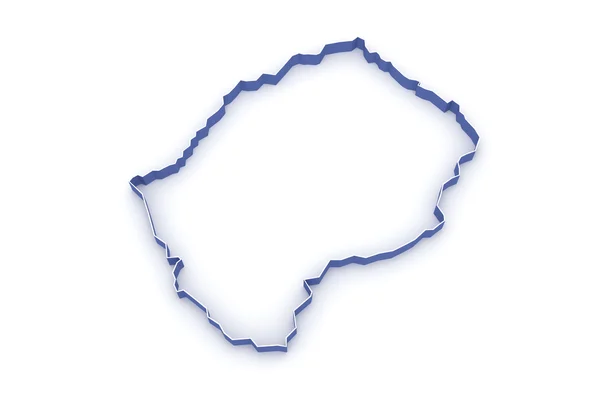 El mapa de Lesotho — Foto de Stock