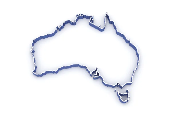 Dreidimensionale Karte von Australien. — Stockfoto