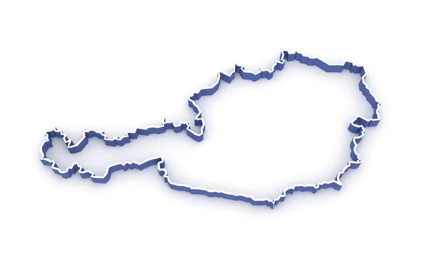 Trojrozměrná mapa Rakouska. — Stock fotografie