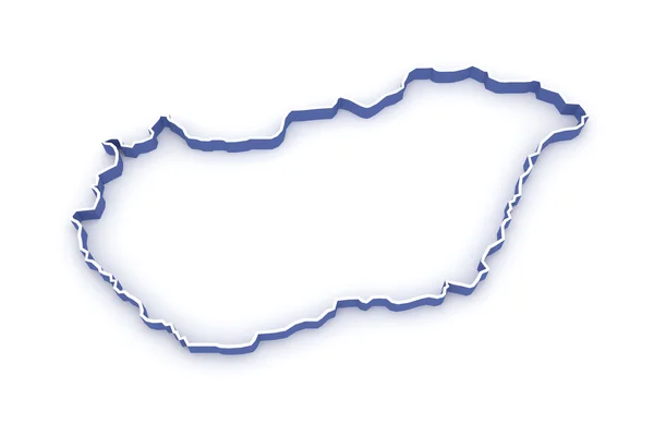 Three-dimensional map of Hungary. — Stock Photo, Image