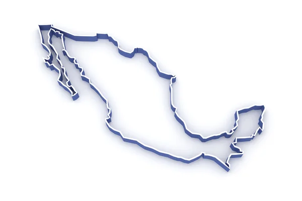 Üç boyutlu harita Meksika. — Stok fotoğraf